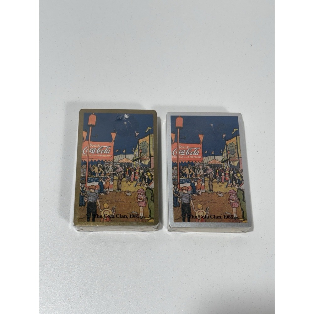 1985 The Cola Clan Coca Cola 2 Sealed Playing Card Decks NIB